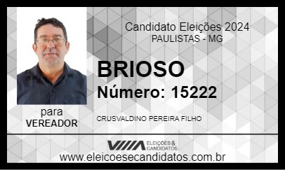 Candidato BRIOSO 2024 - PAULISTAS - Eleições