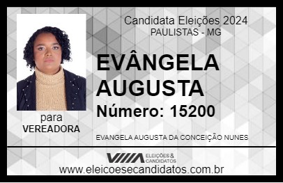 Candidato EVÂNGELA AUGUSTA 2024 - PAULISTAS - Eleições