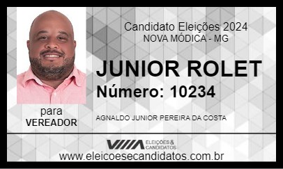 Candidato JUNIOR ROLET 2024 - NOVA MÓDICA - Eleições