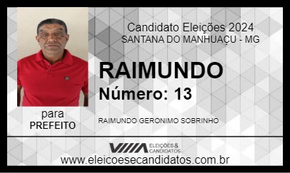 Candidato RAIMUNDO 2024 - SANTANA DO MANHUAÇU - Eleições