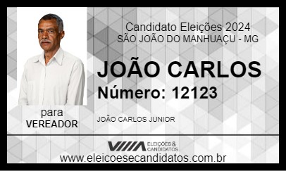 Candidato JOÃO CARLOS 2024 - SÃO JOÃO DO MANHUAÇU - Eleições