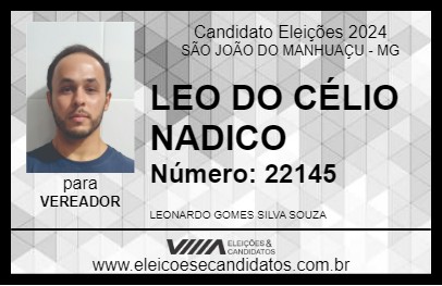 Candidato LEO DO CÉLIO NADICO 2024 - SÃO JOÃO DO MANHUAÇU - Eleições