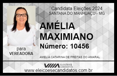 Candidato AMÉLIA MAXIMIANO 2024 - SANTANA DO MANHUAÇU - Eleições