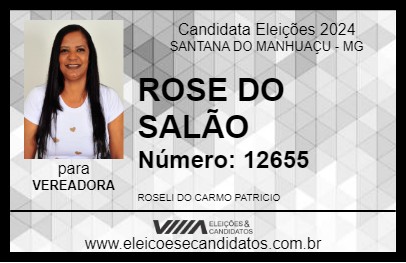 Candidato ROSE DO SALÃO 2024 - SANTANA DO MANHUAÇU - Eleições