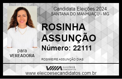 Candidato ROSINHA ASSUNÇÃO 2024 - SANTANA DO MANHUAÇU - Eleições