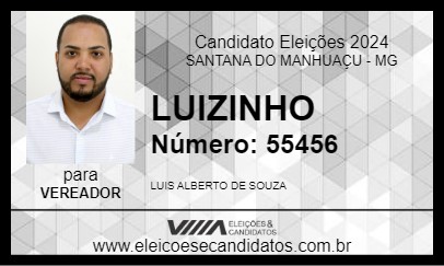 Candidato LUIZINHO 2024 - SANTANA DO MANHUAÇU - Eleições