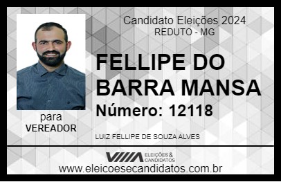 Candidato FELLIPE DO BARRA MANSA 2024 - REDUTO - Eleições