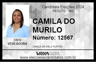 Candidato CAMILA DO MURILO 2024 - REDUTO - Eleições