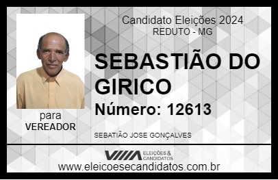 Candidato SEBASTIÃO DO GIRICO 2024 - REDUTO - Eleições