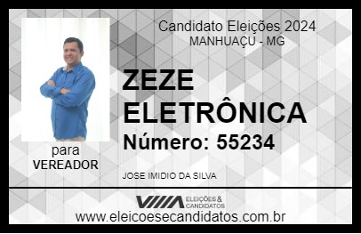 Candidato ZEZE ELETRÔNICA 2024 - MANHUAÇU - Eleições