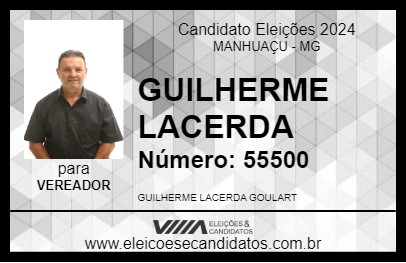 Candidato GUILHERME LACERDA 2024 - MANHUAÇU - Eleições