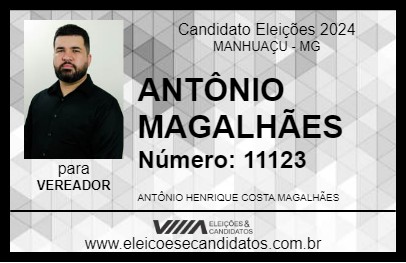 Candidato ANTÔNIO MAGALHÃES 2024 - MANHUAÇU - Eleições