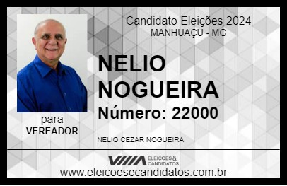 Candidato NELIO NOGUEIRA 2024 - MANHUAÇU - Eleições