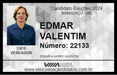 Candidato EDMAR VALENTIM 2024 - MANHUAÇU - Eleições