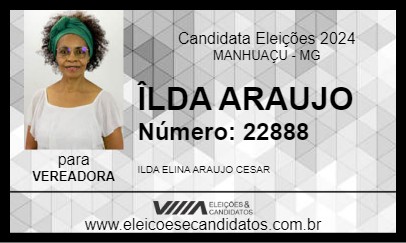 Candidato ÎLDA ARAUJO 2024 - MANHUAÇU - Eleições