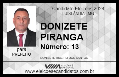 Candidato DONIZETE PIRANGA 2024 - LUISLÂNDIA - Eleições