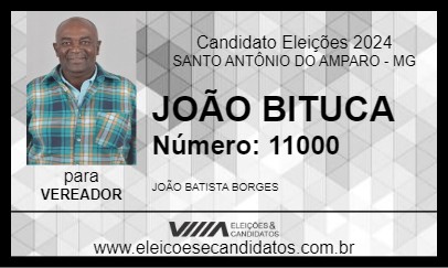 Candidato JOÃO BITUCA 2024 - SANTO ANTÔNIO DO AMPARO - Eleições