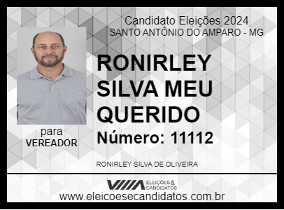 Candidato RONIRLEY SILVA MEU QUERIDO 2024 - SANTO ANTÔNIO DO AMPARO - Eleições