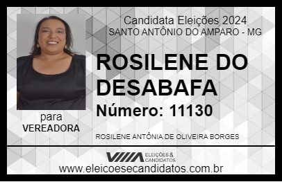 Candidato ROSILENE DO DESABAFA 2024 - SANTO ANTÔNIO DO AMPARO - Eleições