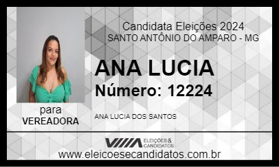 Candidato ANA LUCIA 2024 - SANTO ANTÔNIO DO AMPARO - Eleições