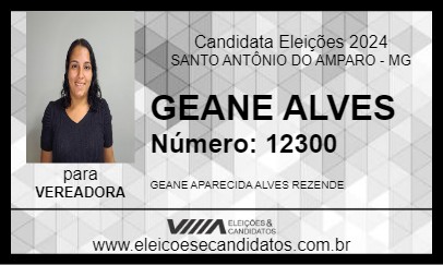 Candidato GEANE ALVES 2024 - SANTO ANTÔNIO DO AMPARO - Eleições