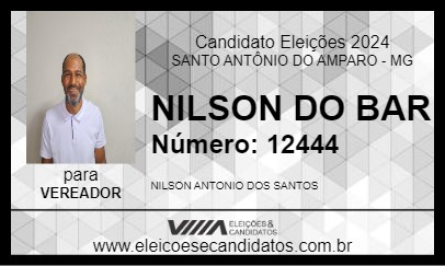 Candidato NILSON DO BAR 2024 - SANTO ANTÔNIO DO AMPARO - Eleições