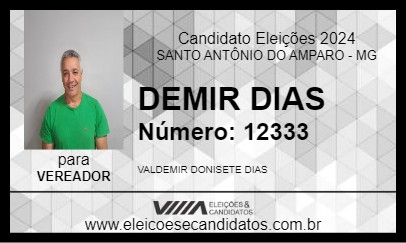 Candidato DEMIR DIAS 2024 - SANTO ANTÔNIO DO AMPARO - Eleições