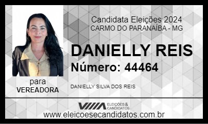 Candidato DANIELLY REIS 2024 - CARMO DO PARANAÍBA - Eleições