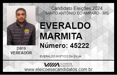 Candidato EVERALDO MARMITA 2024 - SANTO ANTÔNIO DO AMPARO - Eleições