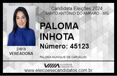 Candidato PALOMA INHOTA 2024 - SANTO ANTÔNIO DO AMPARO - Eleições