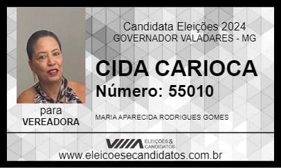 Candidato CIDA CARIOCA 2024 - GOVERNADOR VALADARES - Eleições