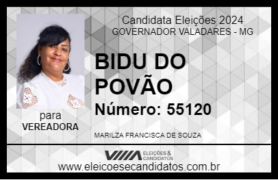 Candidato BIDU DO POVÃO 2024 - GOVERNADOR VALADARES - Eleições