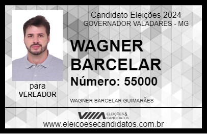 Candidato WAGNER BARCELAR 2024 - GOVERNADOR VALADARES - Eleições