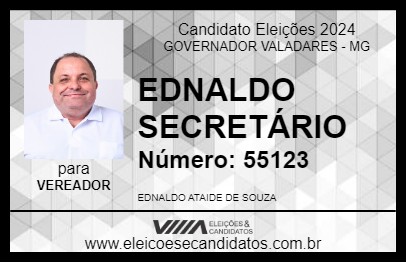 Candidato EDNALDO SECRETÁRIO 2024 - GOVERNADOR VALADARES - Eleições