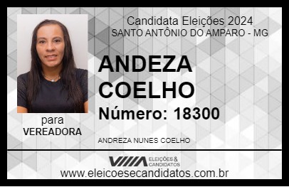 Candidato ANDREZA COELHO 2024 - SANTO ANTÔNIO DO AMPARO - Eleições