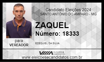 Candidato ZAQUEL 2024 - SANTO ANTÔNIO DO AMPARO - Eleições