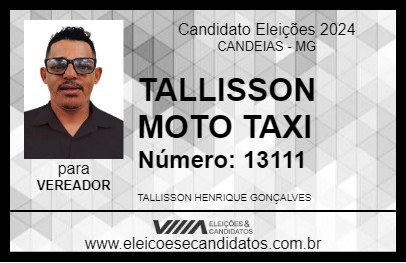 Candidato TALLISSON MOTO TAXI 2024 - CANDEIAS - Eleições