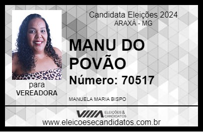 Candidato MANU DO POVÃO 2024 - ARAXÁ - Eleições