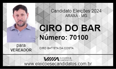 Candidato CIRO DO BAR 2024 - ARAXÁ - Eleições