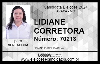 Candidato LIDIANE CORRETORA 2024 - ARAXÁ - Eleições