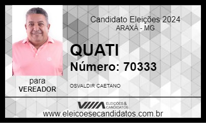 Candidato QUATI 2024 - ARAXÁ - Eleições