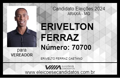 Candidato ERIVELTON FERRAZ 2024 - ARAXÁ - Eleições