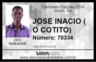 Candidato JOSE INACIO ( O COTITO) 2024 - ARAXÁ - Eleições