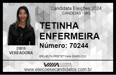 Candidato TETINHA ENFERMEIRA 2024 - CANDEIAS - Eleições