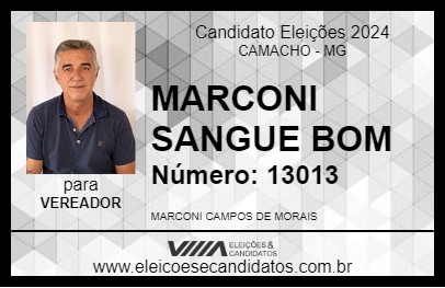 Candidato MARCONI SANGUE BOM 2024 - CAMACHO - Eleições