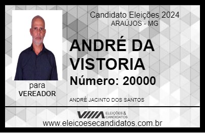 Candidato ANDRÉ DA VISTORIA 2024 - ARAÚJOS - Eleições