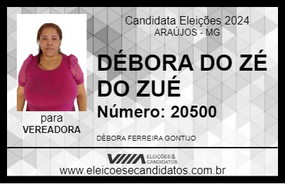 Candidato DÉBORA DO ZÉ DO ZUÉ 2024 - ARAÚJOS - Eleições