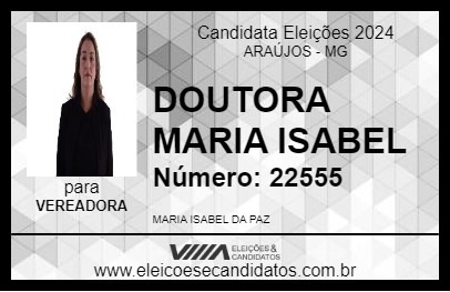 Candidato DOUTORA MARIA ISABEL 2024 - ARAÚJOS - Eleições