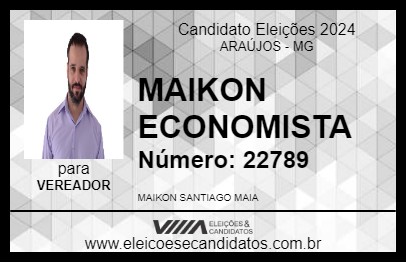 Candidato MAIKON ECONOMISTA 2024 - ARAÚJOS - Eleições