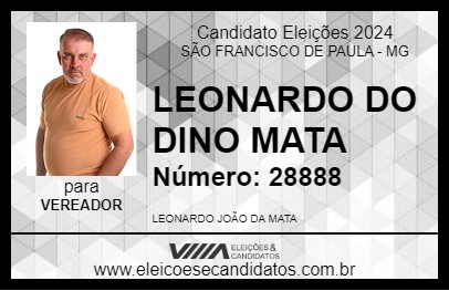 Candidato LEONARDO DO DINO MATA 2024 - SÃO FRANCISCO DE PAULA - Eleições